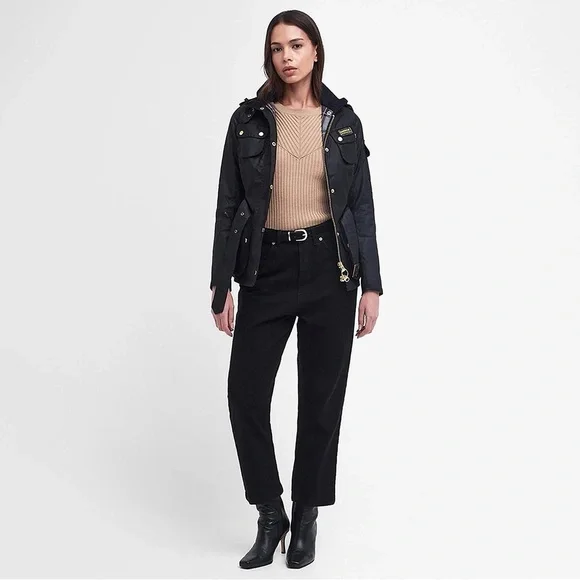 BARBOUR INTERNATIONAL WOMEN'S INTERNATIONAL WAX JACKET - BLACK NWOT - Picture 8 of 14